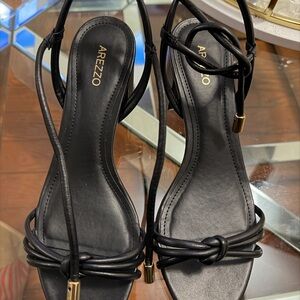 Arezzo Black Women's Espadrille Sandals